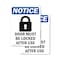 Signmission Door Must Be Locked Sign With Symbol, 3.5 in W x Rectangle, Vinyl Decal OS-2PACK-NS-D-35-V-11501 - alternate 1